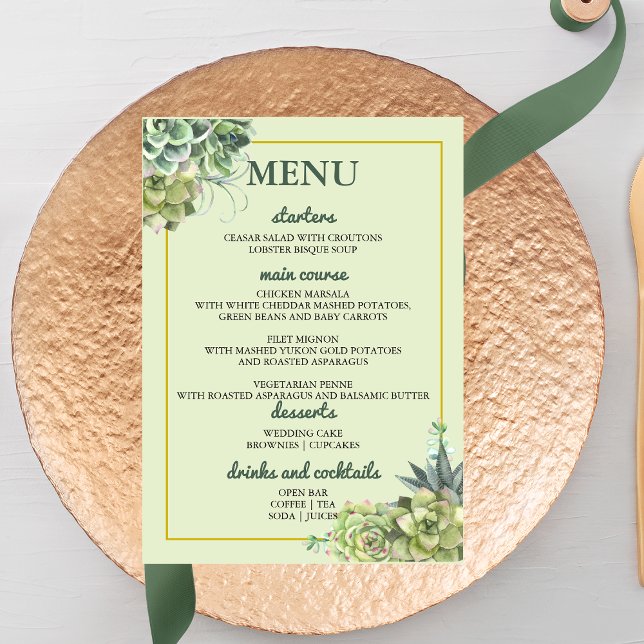 Menu Mariage élégant (Créateur téléchargé)