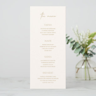 Menu Mariage élégant à l'ivoire et à l'or intemporel