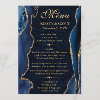 Mariage élégant agate fausse pailletée bleue et or