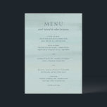 Menu Mariage élégant aquarelle verte moderne<br><div class="desc">Menu de mariage moderne présentant votre menu de dîner sur un fond aquarelle abstrait.</div>