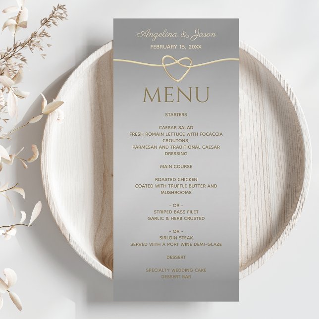 Menu Mariage Élégant Argent (Créateur téléchargé)