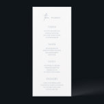 Menu Mariage élégant bleu poussiéreux intemporel<br><div class="desc">Un menu de mariage élégant,  avec un style classique et une combinaison de typographie de script et de polices serif traditionnelles. Ce design simple va bien avec n'importe quel style de mariage.</div>
