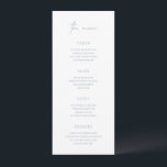 Menu Mariage élégant bleu poussiéreux intemporel<br><div class="desc">Un menu de mariage élégant,  avec un style classique et une combinaison de typographie de script et de polices serif traditionnelles. Ce design simple va bien avec n'importe quel style de mariage.</div>