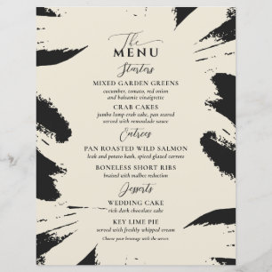 Menu Mariage élégant Bone Black Two Entree