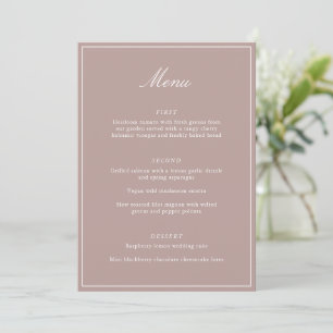 Menu Mariage Élégant Classique Formel Mauve Script