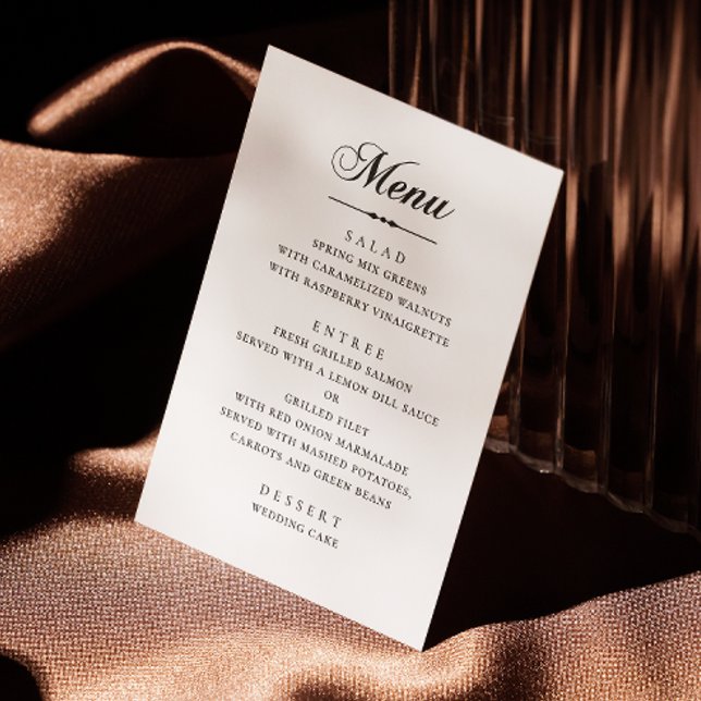 Menu Mariage élégant classique minimaliste calligraphié (Créateur téléchargé)