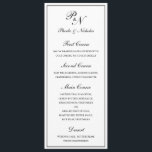Menu Mariage Élégant Classique Noir et Blanc<br><div class="desc">Un design classique et élégant qui est idéal pour un mariage formel traditionnel.</div>