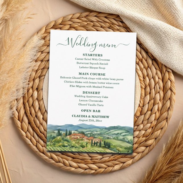 Menu Mariage élégant dans un vignoble italien (Créateur téléchargé)