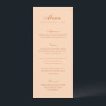 Menu Mariage élégant de Celine Peach<br><div class="desc">Menus mariages classiques,  au design simple et intemporel,  avec script élégant et polices serif traditionnelles.</div>