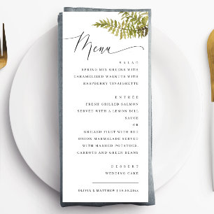 Menu Mariage Élégant en Forêt   Fougère de Forêt Minima