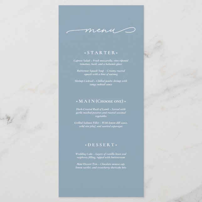 Menu Mariage Élégant et Moderne (Devant)