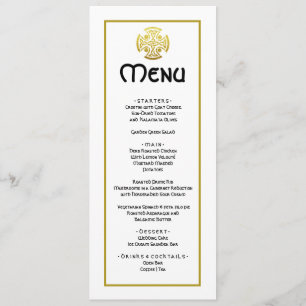 Menu Mariage Élégant Fausse Croix Celtique en Or Mari