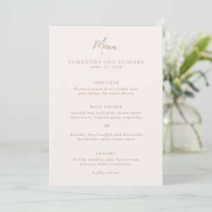 Menu Mariage Élégant Neutre et Terrien Traditionnel