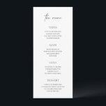 Menu Mariage élégant noir et blanc intemporel<br><div class="desc">Un menu de mariage élégant,  avec un style classique et une combinaison de typographie de script et de polices serif traditionnelles. Ce design simple va bien avec n'importe quel style de mariage.</div>