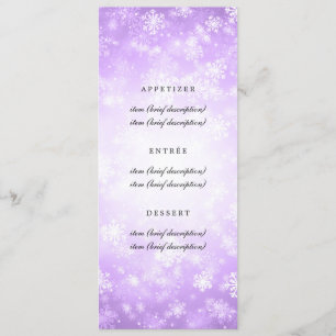 Menu Mariage élégant Purple Winter Wonderland