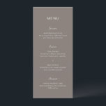 Menu Mariage élégant simple Taupe<br><div class="desc">Menu mariage moderne au design simple,  avec une combinaison d'une police sans serif contemporaine,  d'un élégant script d'écriture manuscrite et d'une police italique.</div>