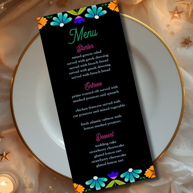 Menu Mariage élégant sur le thème de la fête (Créateur téléchargé)
