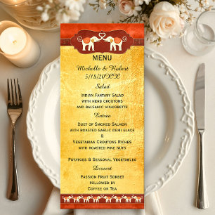 Menu Mariage Eléphants romantiques