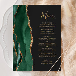 Menu Mariage Emerald Green Gold Dark