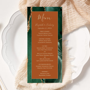Menu Mariage Emerald Green Gold Rust