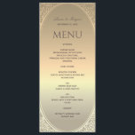 Menu Mariage en feuille d'or fausse<br><div class="desc">Améliorez votre réception de mariage avec ce menu de mariage luxueux en feuille d'or fausse. Doté d'un design élégant et classique avec un cadre floral Art Déco chic,  il ajoute une touche sophistiquée à votre expérience culinaire,  complétant magnifiquement votre journée spéciale.</div>