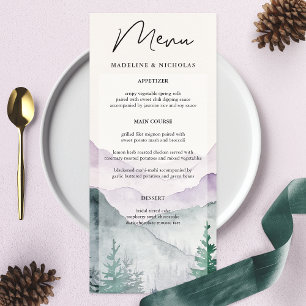 Menu Mariage en forêt de montagne brumeuse