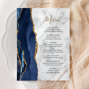 Menu Mariage en marbre marbre bleu marine