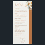 Menu Mariage en terre cuite fleurie moderne<br><div class="desc">Menu Mariage Floral Bohème Moderne en Terracotta. Faites défiler vers le bas et cliquez sur cette collection pour trouver les objets correspondants.</div>