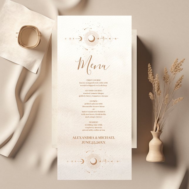 Menu Mariage Étoiles Célestes en Or Mystique (Créateur téléchargé)