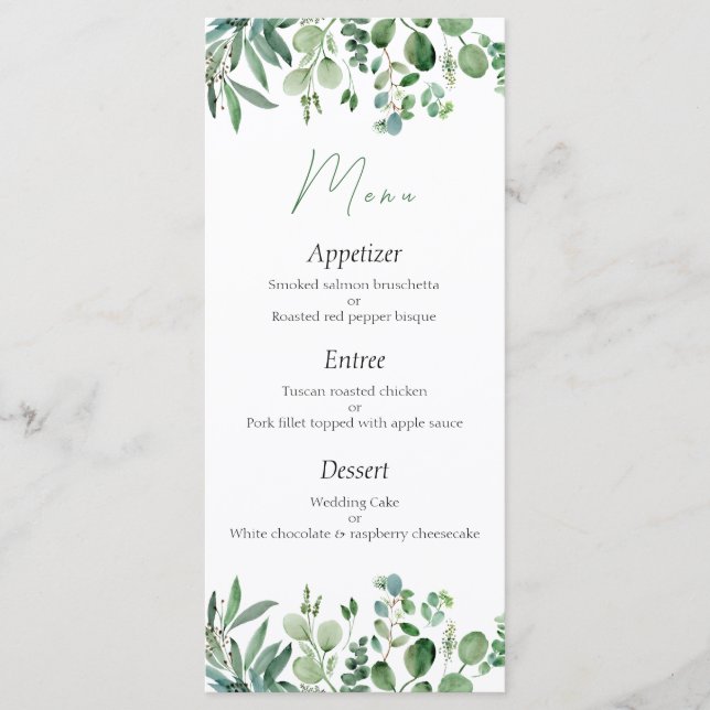 Menu Mariage Eucalyptus (Devant)