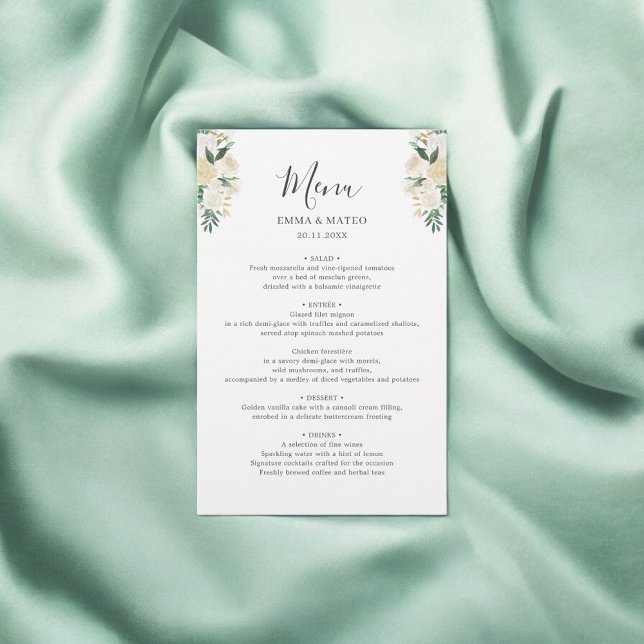 Menu Mariage Eucalyptus vert (Créateur téléchargé)