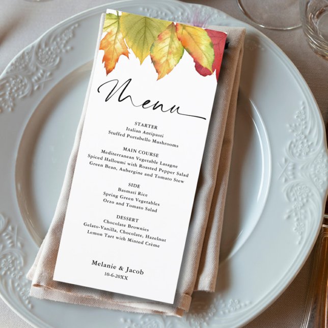 Menu Mariage Feuilles automnales (Créateur téléchargé)
