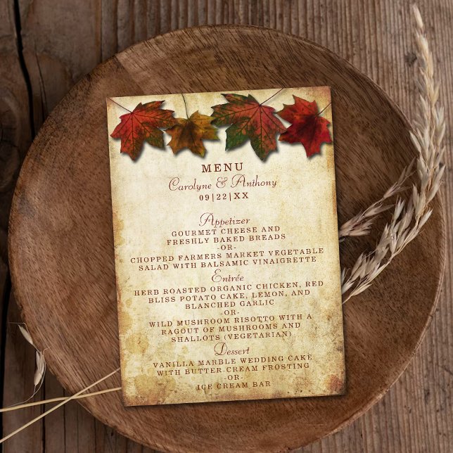 Menu Mariage Feuilles automnales (Créateur téléchargé)