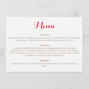 Menu Mariage Fleur de Boho Orange Violet Feuillage
