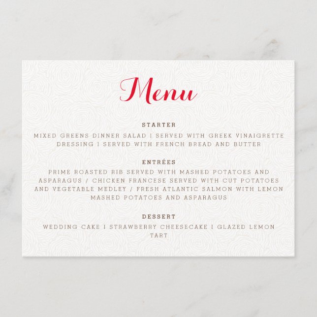 Menu Mariage Fleur de Boho Orange Violet Feuillage (Devant)
