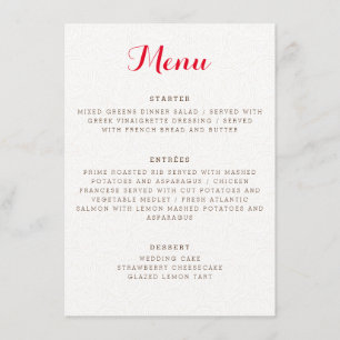 Menu Mariage Fleur de Boho Orange Violet Feuillage