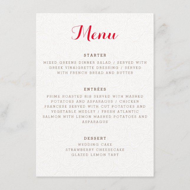 Menu Mariage Fleur de Boho Orange Violet Feuillage (Devant)