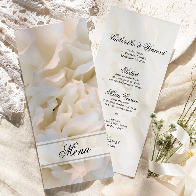 Menu Mariage Fleur de Carnation blanche (Créateur téléchargé)