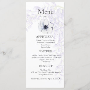 Menu Mariage Fleur de Wisteria