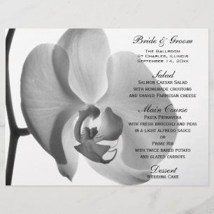 Menu Mariage Fleur Orchidée Blanche