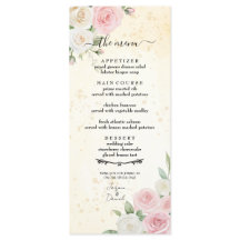 Menu Mariage Fleur rose et blanche