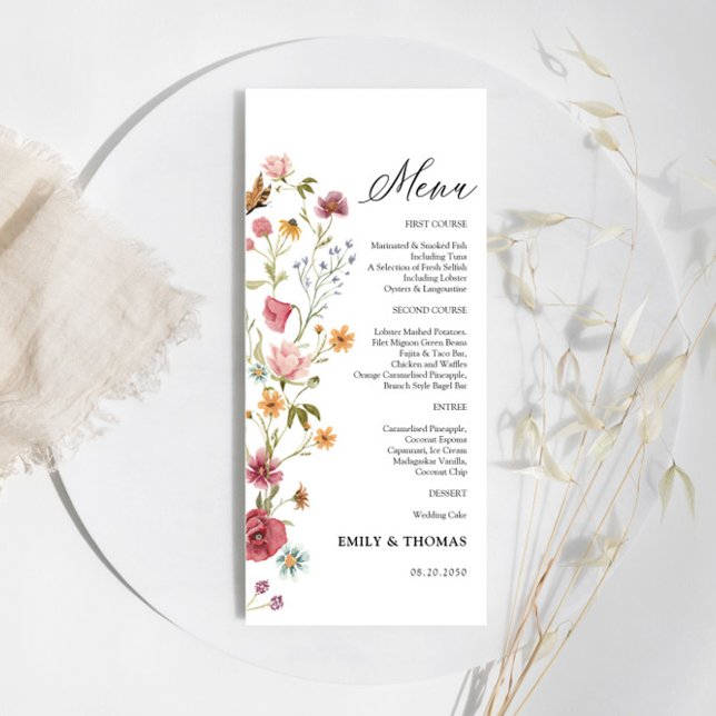 Menu Mariage fleur sauvage (Créateur téléchargé)