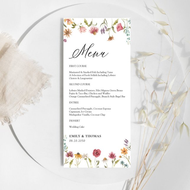 Menu Mariage fleur sauvage (Créateur téléchargé)