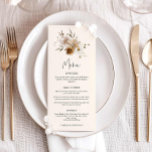 Menu Mariage Fleur sauvage Automne<br><div class="desc">Améliorez votre expérience de dîner mariage avec notre menu Mariage Fleur sauvage d'automne. Ce menu aux motifs floraux automnaux apporte une touche d'élégance à vos tables. Objets correspondants dans notre collection Bohemian Fall Garden Wedding - Cava Party Design</div>