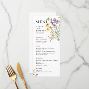 Menu Mariage Fleur sauvage Boho