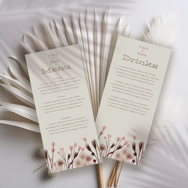 Menu Mariage Fleur sauvage Boho (Créateur téléchargé)