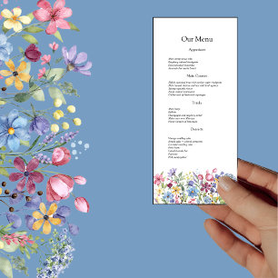 Menu Mariage Fleur sauvage Boho minimal