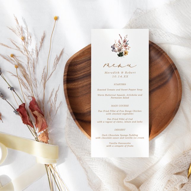 Menu Mariage Fleur sauvage d'automne (Créateur téléchargé)