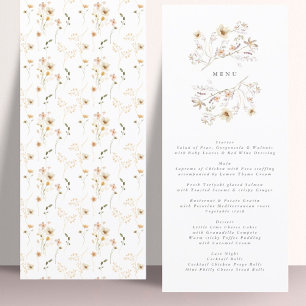 Menu Mariage Fleur sauvage de couronne de printemps
