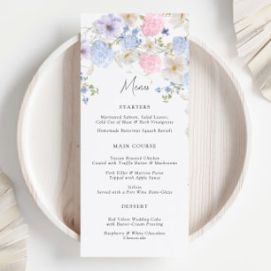 Menu Mariage Fleur sauvage rose et violet printanier